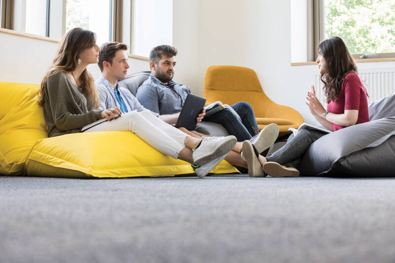 Students sitting talking